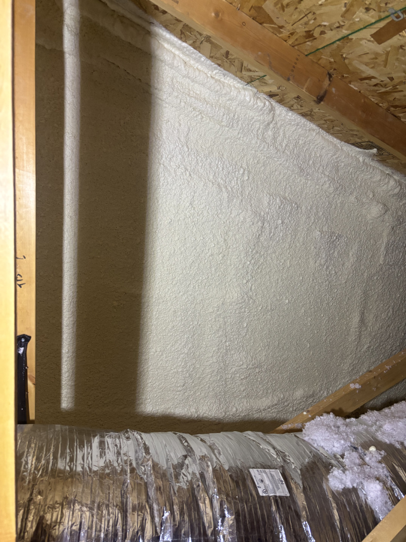 Closed cell spray foam right side Closed cell spray foam in attic right side